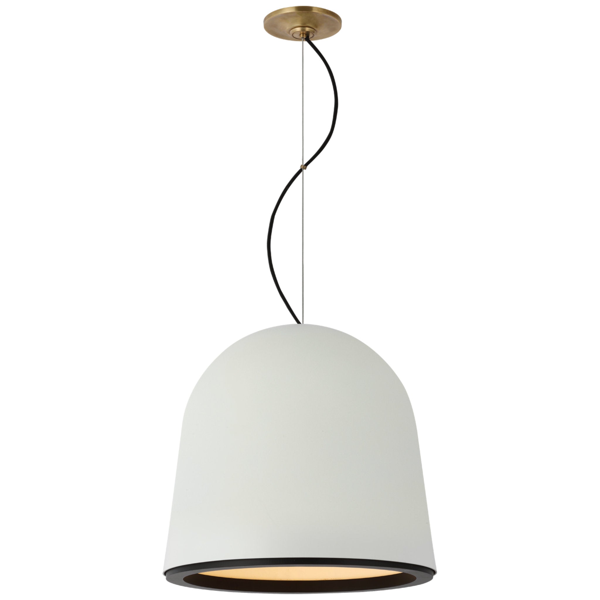Marie Flanigan Murphy Medium Pendant in Plaster White and Matte Black Ceiling Light W17"