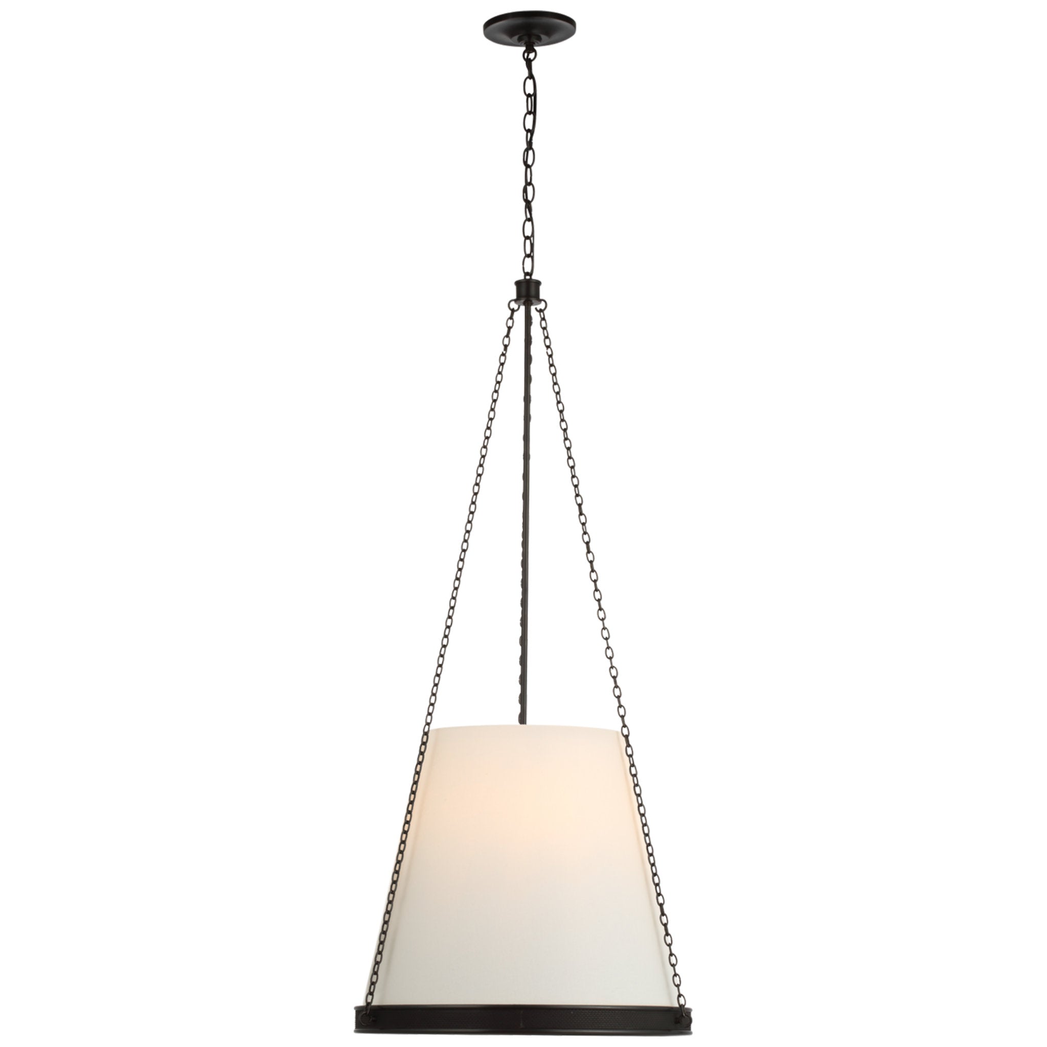 Marie Flanigan Reese 18" Pendant in Bronze with Linen Shade Ceiling Light W20" x H40.75"