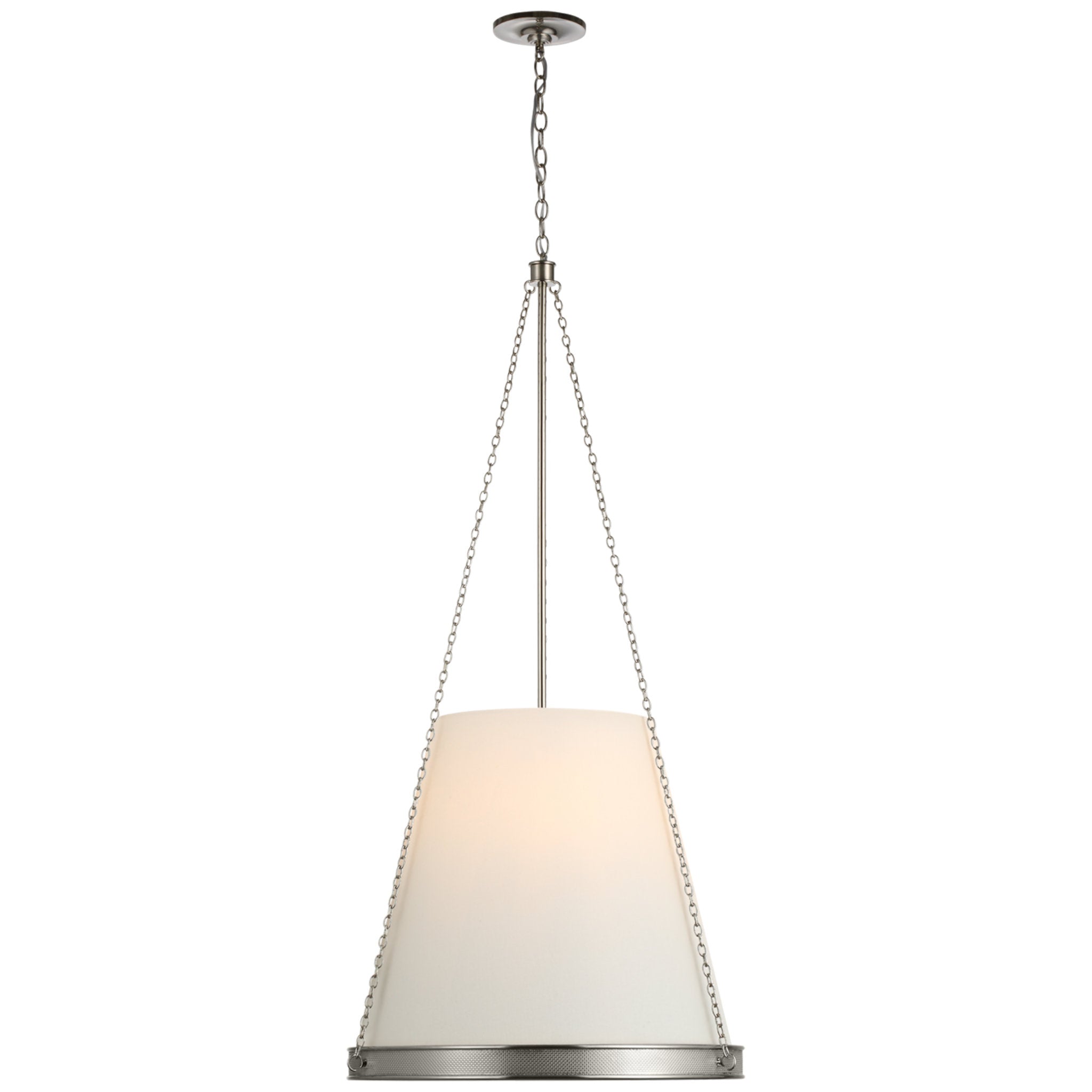 Marie Flanigan Reese 22" Pendant in Polished Nickel with Linen Shade