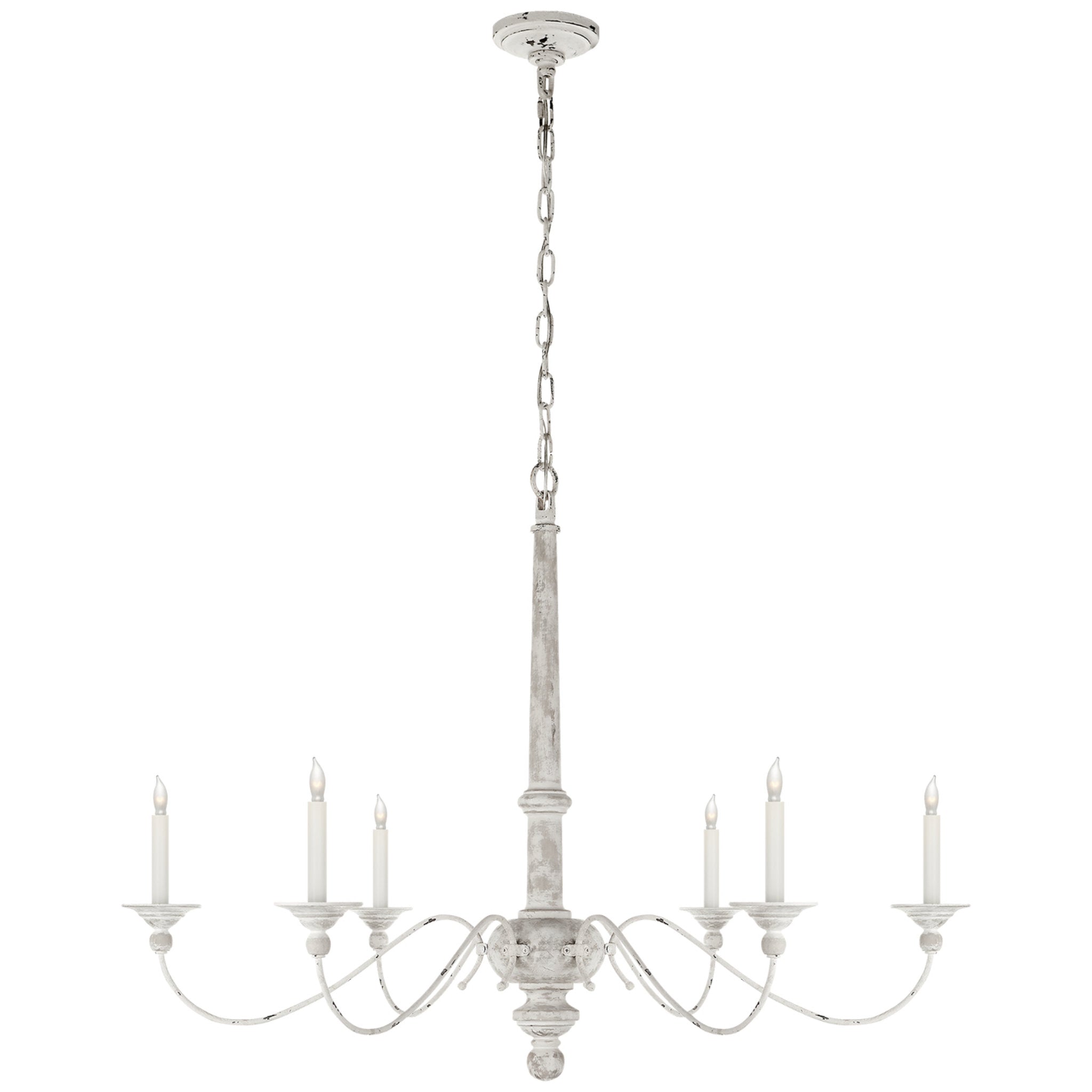Visual Comfort Country Large Chandelier in Belgian White