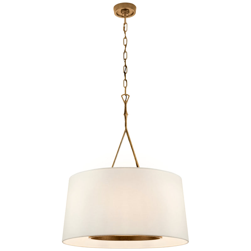 Studio VC Dauphine Large Hanging Shade in Gilded Iron with Linen Shade