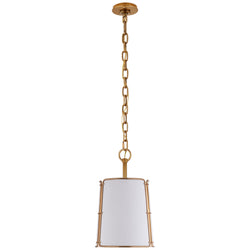 Carrier and Company Hastings Small Pendant in Hand-Rubbed Antique Brass with White Shade