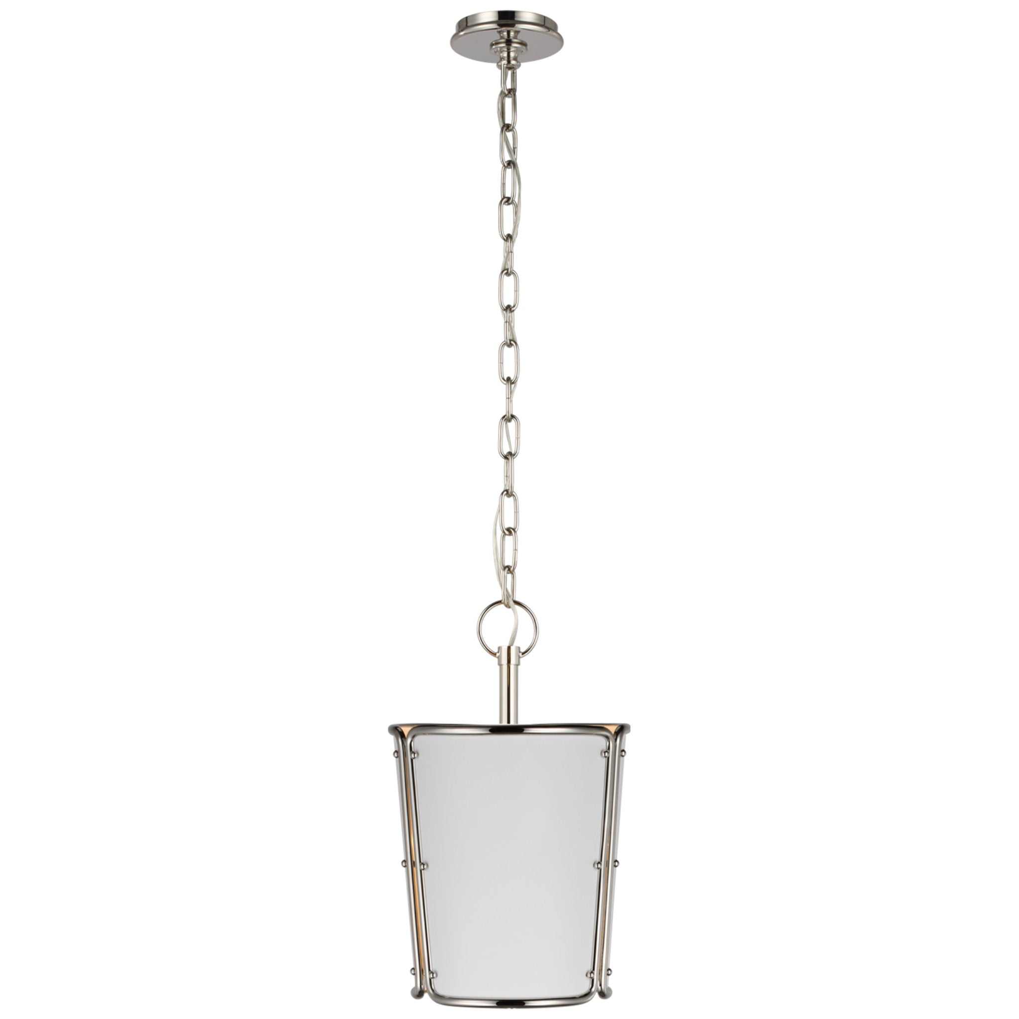 Carrier and Company Hastings Small Pendant in Polished Nickel with White Shade