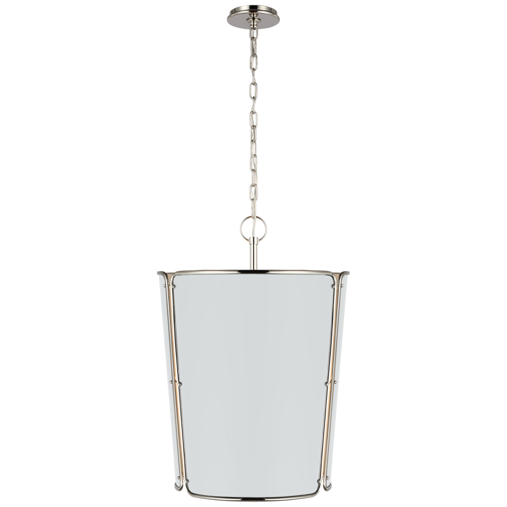 Carrier and Company Hastings Large Pendant in Polished Nickel with White Shade