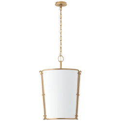 Carrier and Company Hastings Medium Pendant in Hand-Rubbed Antique Brass with White Shade