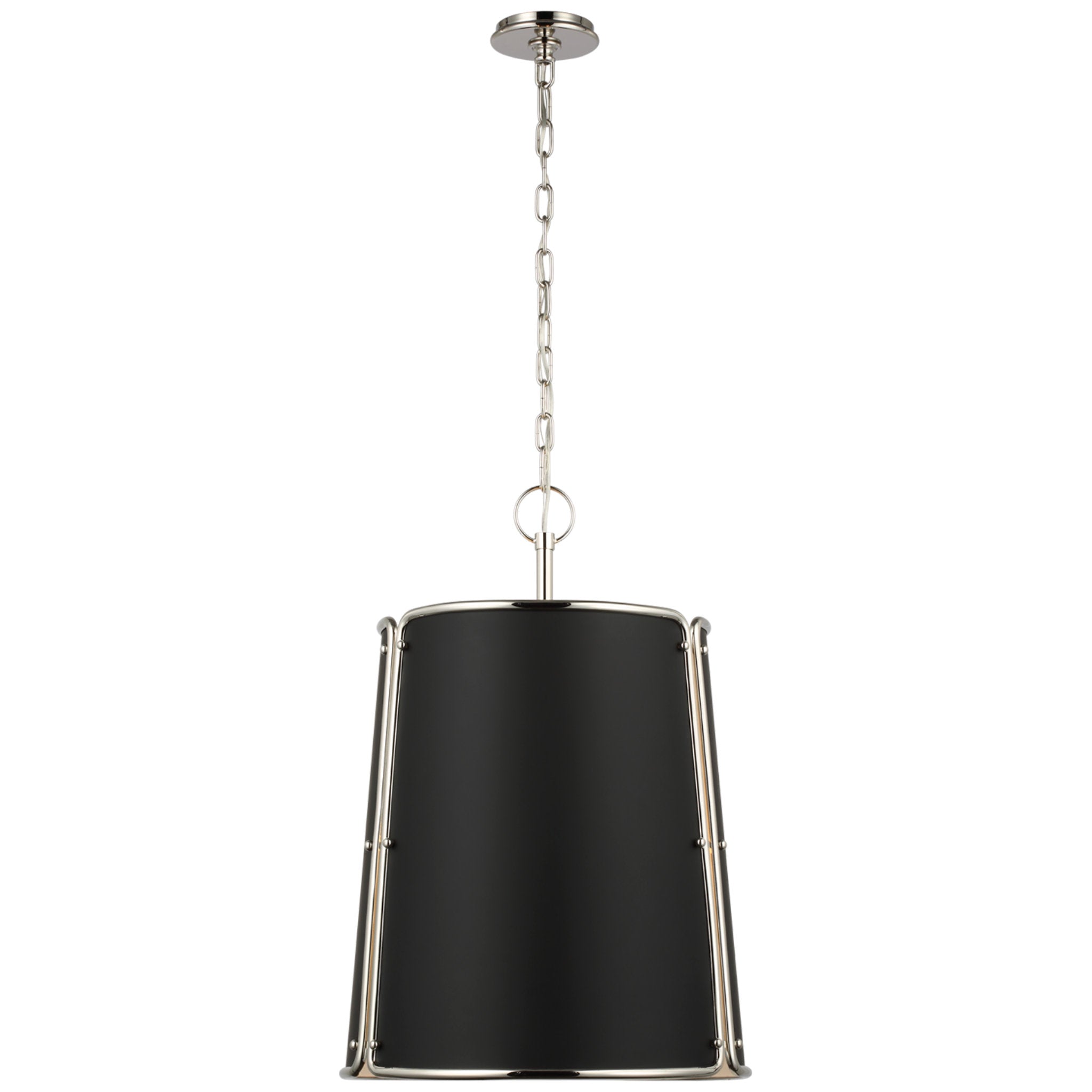Carrier and Company Hastings Medium Pendant in Polished Nickel with Black Shade