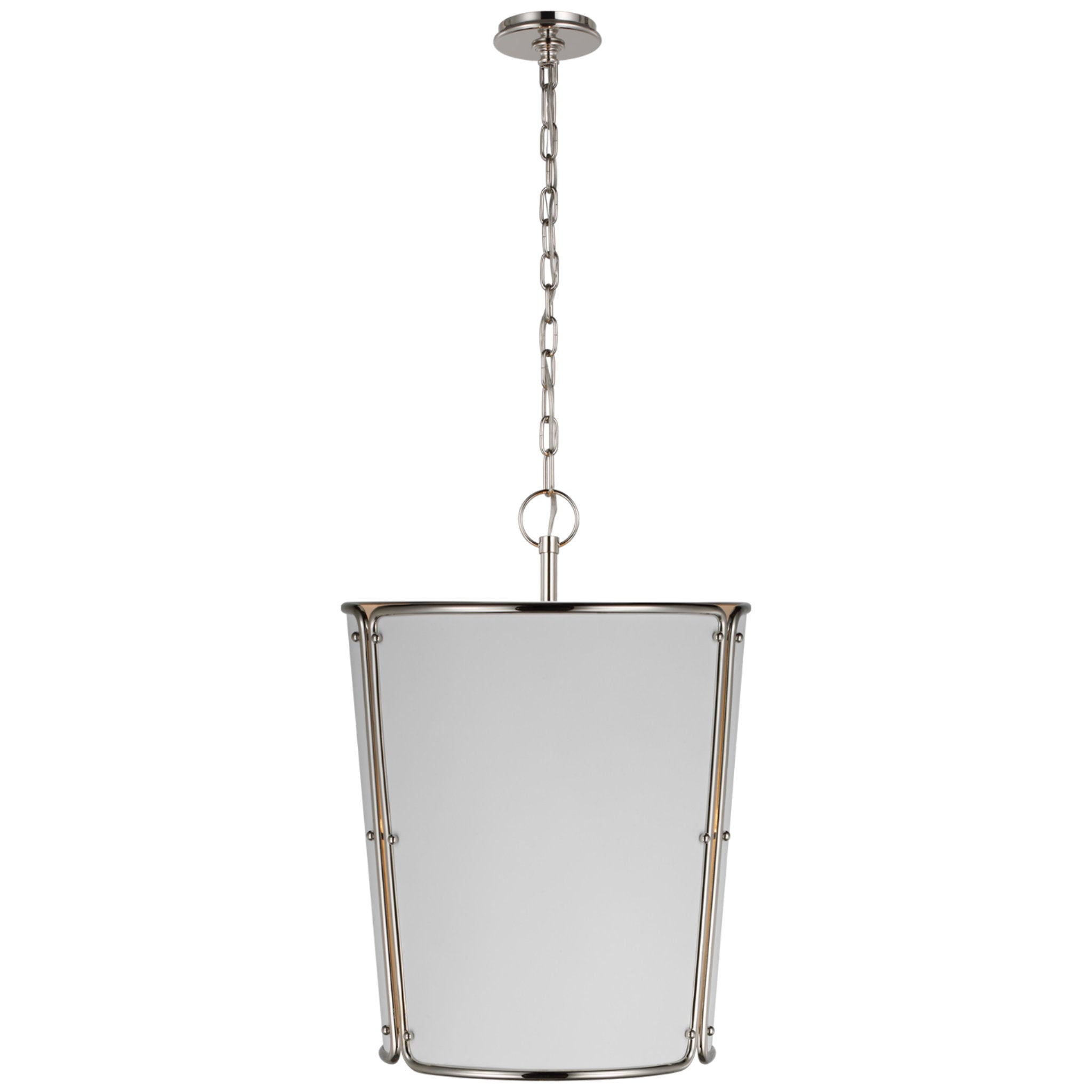 Carrier and Company Hastings Medium Pendant in Polished Nickel with White Shade