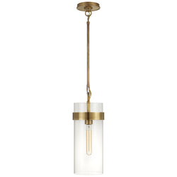 Ian K. Fowler Presidio Small Pendant in Hand-Rubbed Antique Brass with Clear Glass