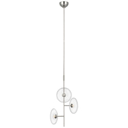 Ian K. Fowler Calvino Mini 3-Light Chandelier in Polished Nickel with Clear Glass