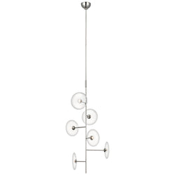 Ian K. Fowler Calvino Small Entry Chandelier in Polished Nickel with Clear Glass
