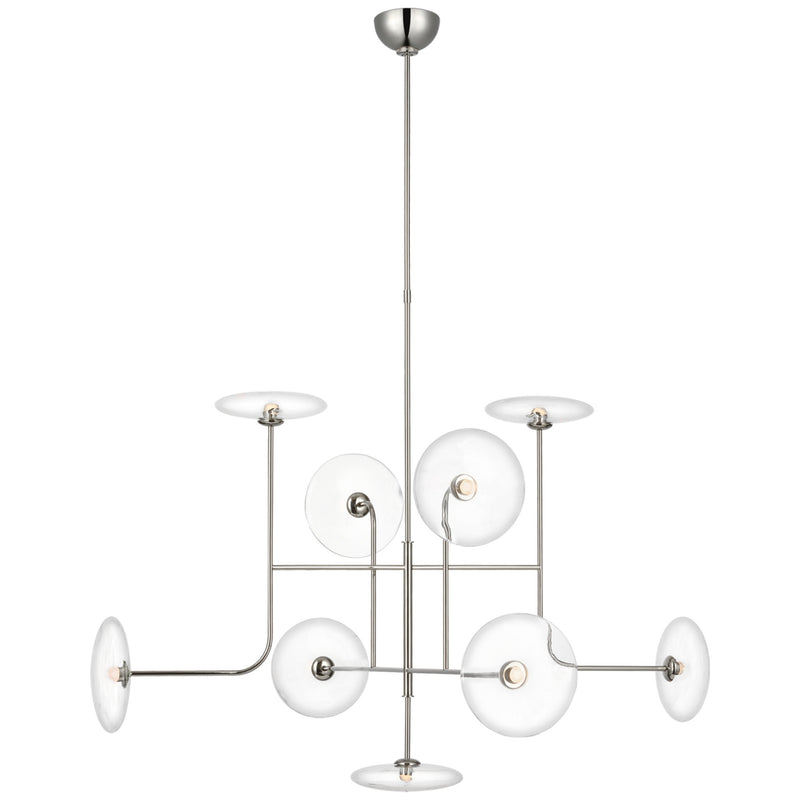 Ian K. Fowler Calvino X-Large Arched Chandelier in Polished Nickel with Clear Glass