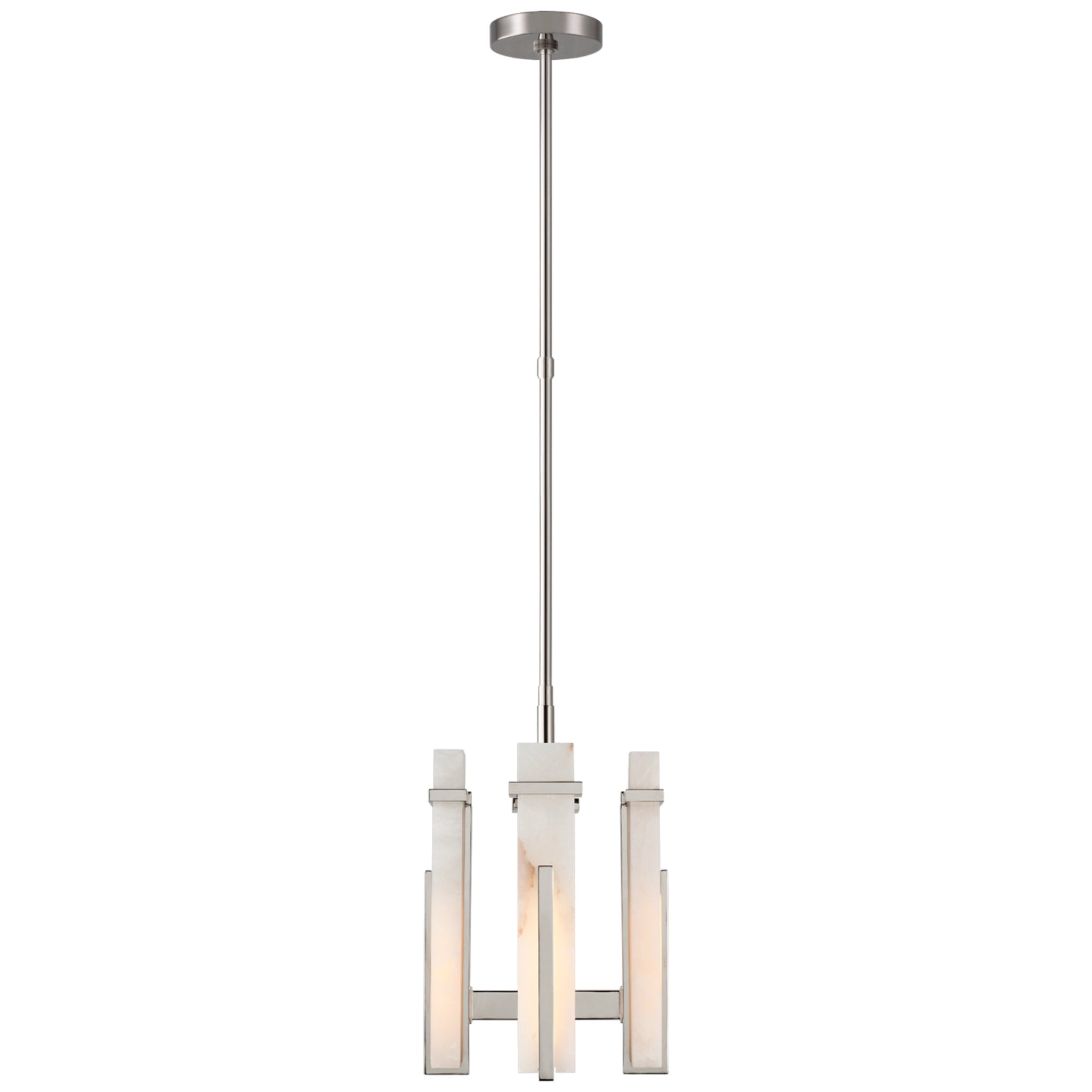 Ian K. Fowler Malik Small Chandelier in Polished Nickel with Alabaster