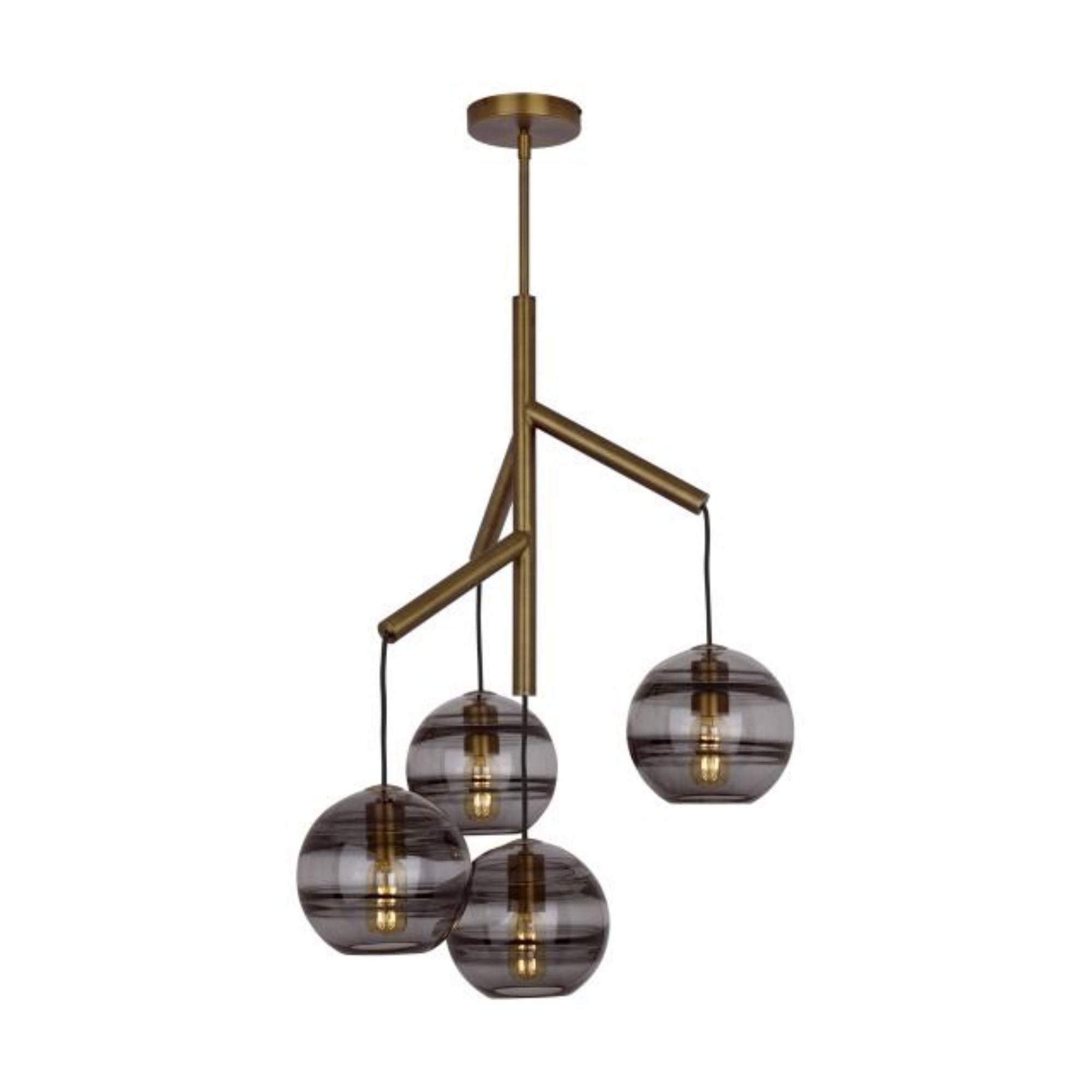 Sedona Single Chandelier Chandeliers 4-Light Aged Brass by Sean Lavin