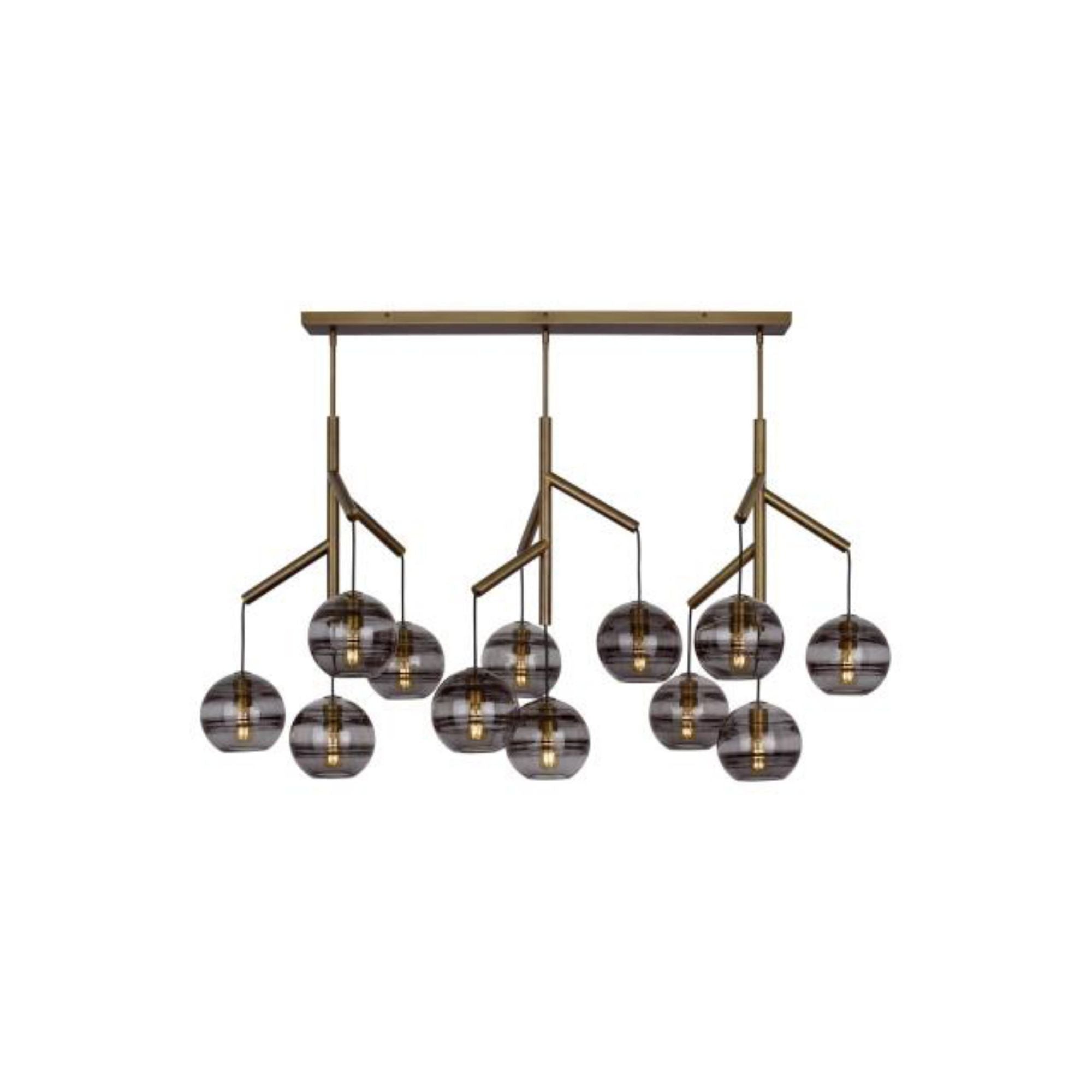 Sedona Triple Chandelier Chandeliers 12-Light Aged Brass by Sean Lavin