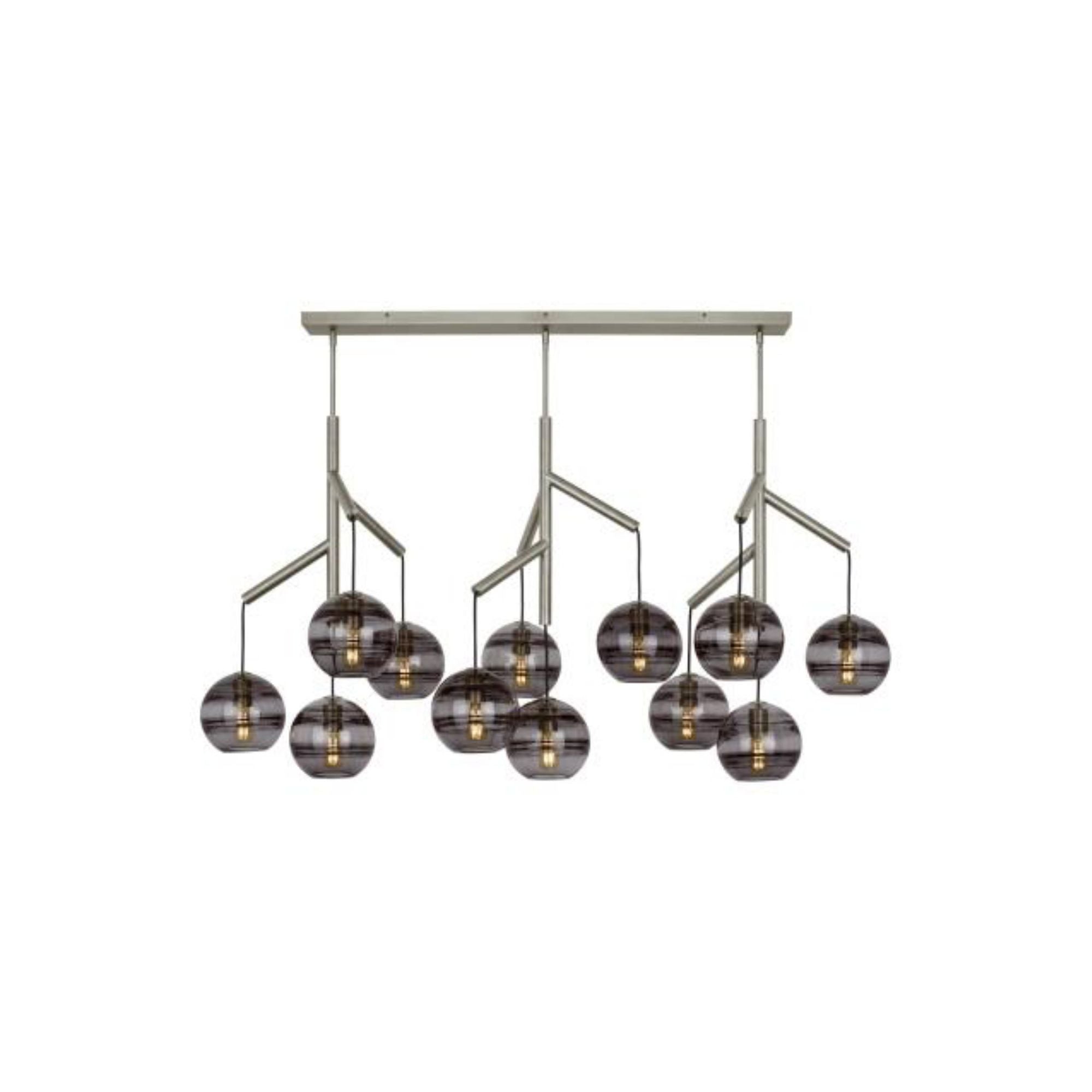 Sedona Triple Chandelier Chandeliers 12-Light Satin Nickel by Sean Lavin