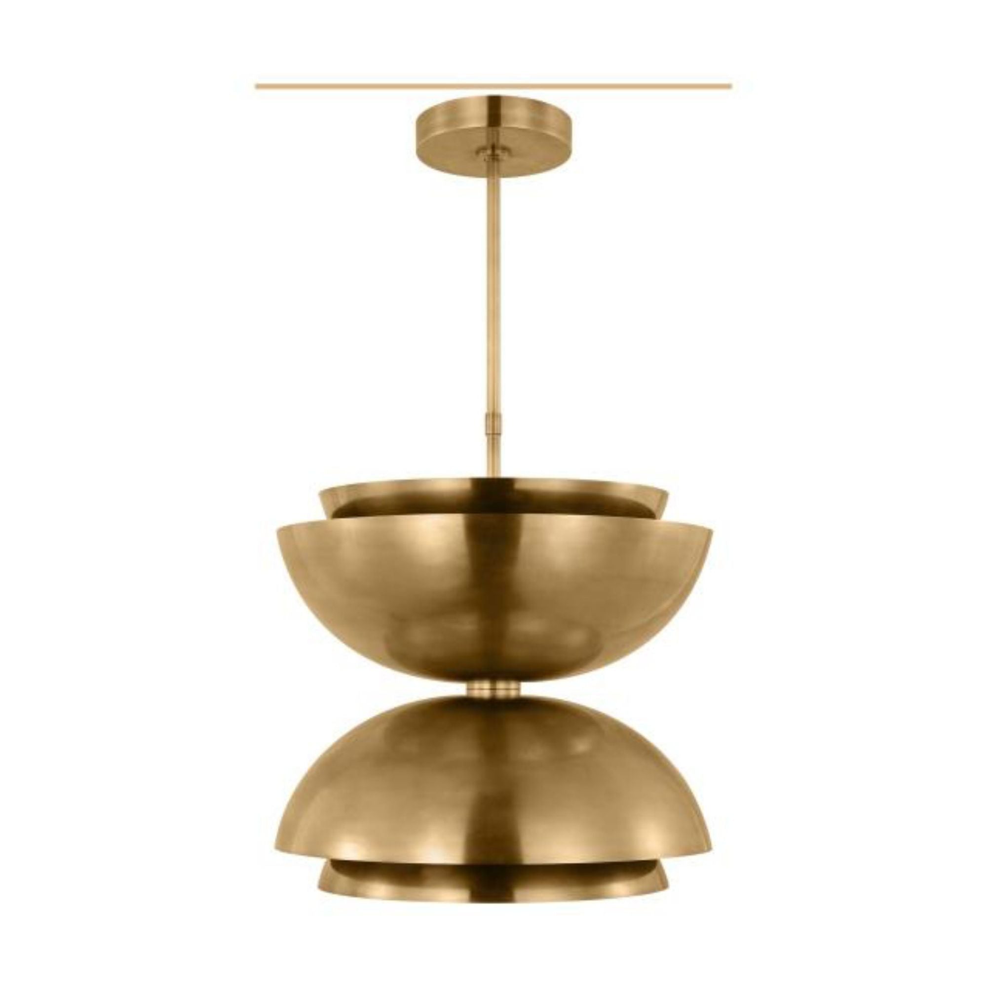 Shanti Large Double Pendant Line-Voltage Pendants/Suspension 2-Light 2700K Natural Brass by Sean Lavin