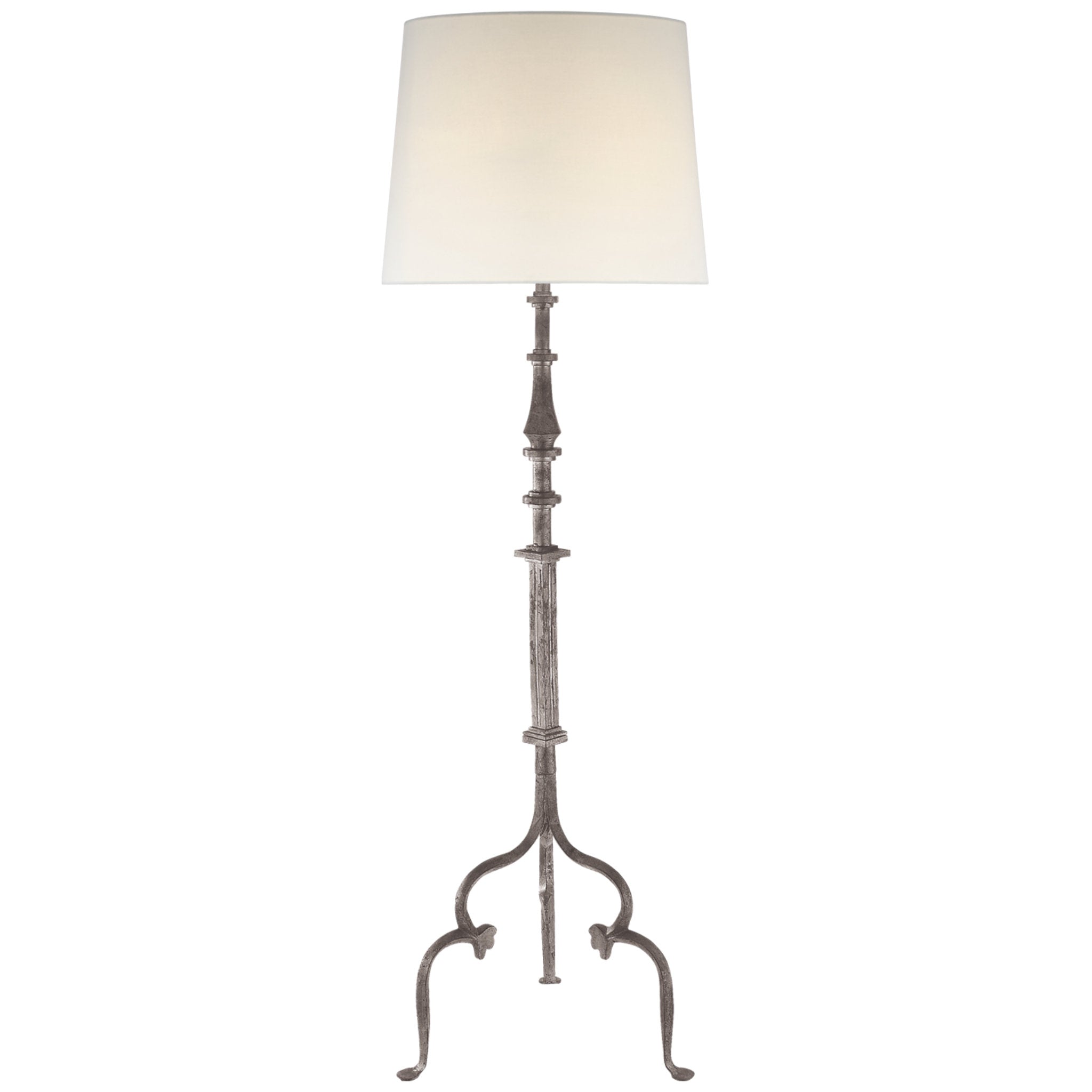 Suzanne Kasler Madeleine Floor Lamp in Belgian White with Linen Shade W21" x H66"