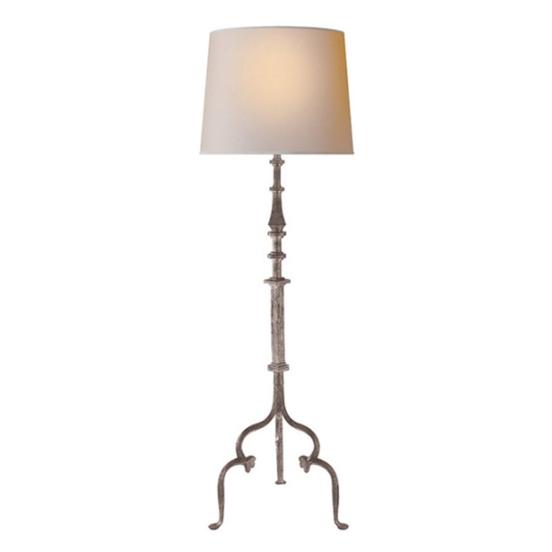 Suzanne Kasler Madeleine Floor Lamp in Belgian White with Natural Paper Shade