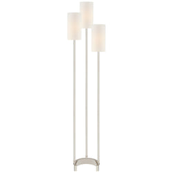 Suzanne Kasler Aimee Floor Lamp in Polished Nickel with Linen Shades