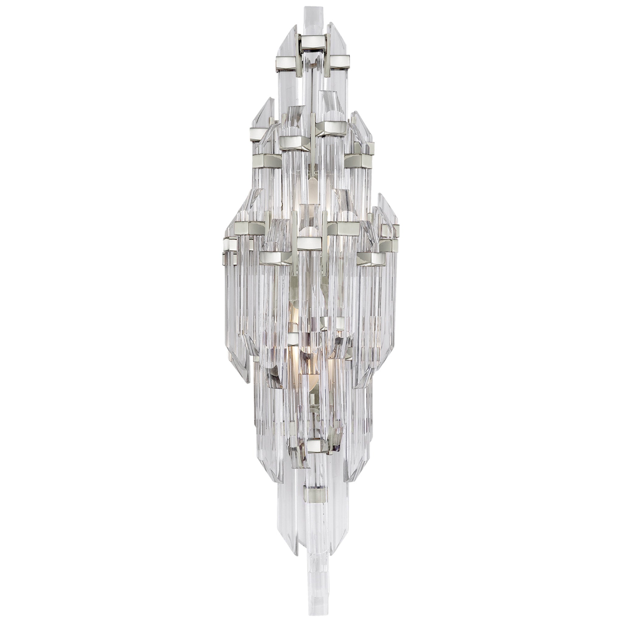 Suzanne Kasler Adele Small Sconce in Polished Nickel with Clear Acrylic
