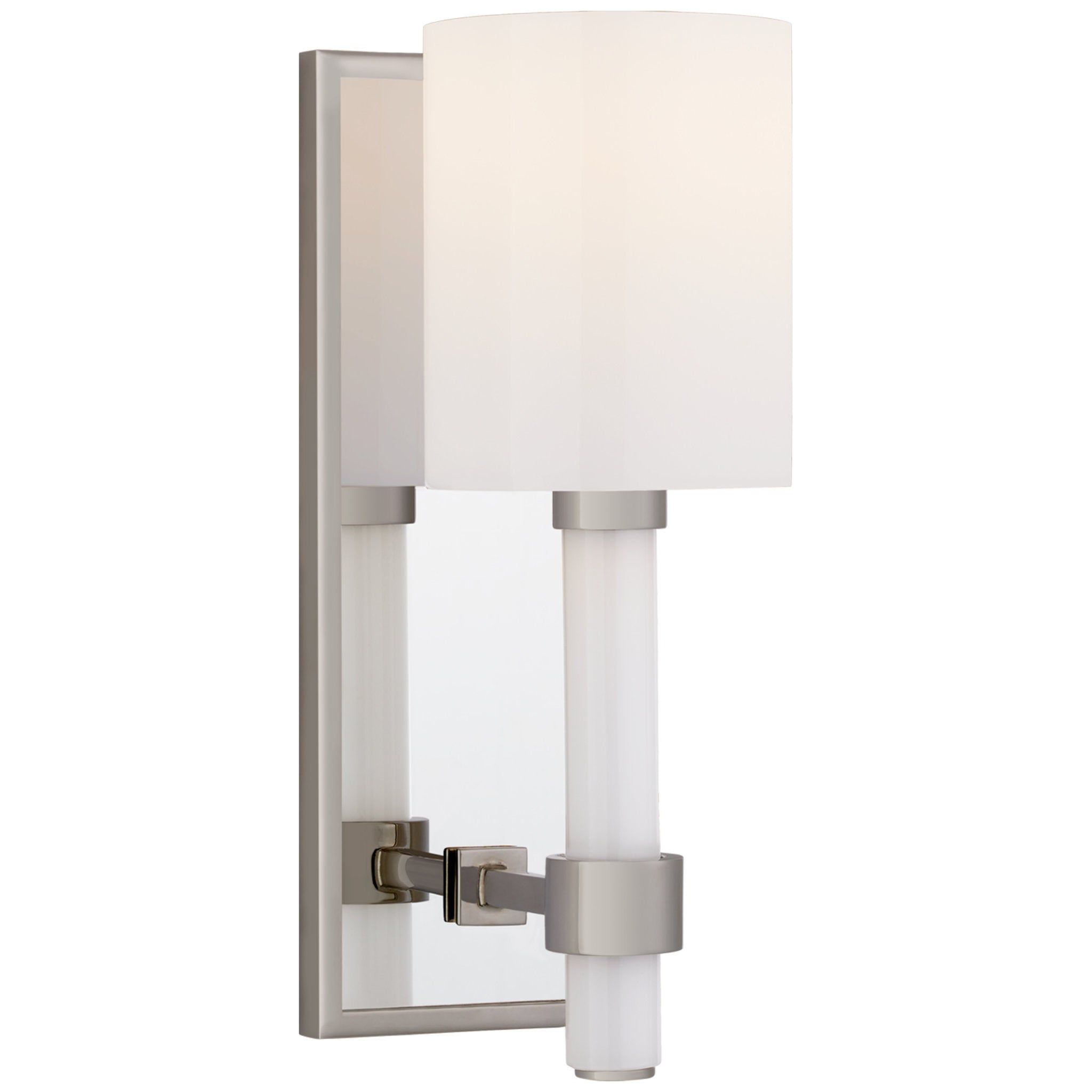 Suzanne Kasler Maribelle Single Sconce in Polished Nickel with White Glass