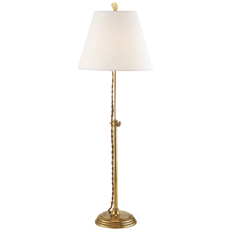 Suzanne Kasler Wyatt Accent Lamp in Hand-Rubbed Antique Brass with Linen Shade