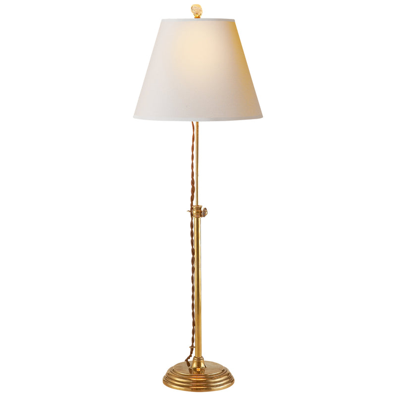 Suzanne Kasler Wyatt Accent Lamp in Hand-Rubbed Antique Brass with Natural Paper Shade