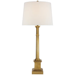 Suzanne Kasler Josephine Table Lamp in Hand-Rubbed Antique Brass with Linen Shade