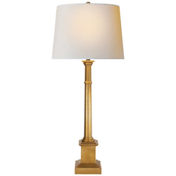 Suzanne Kasler Josephine Table Lamp in Hand-Rubbed Antique Brass with Natural Paper Shade