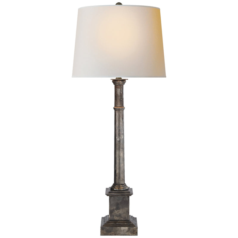 Suzanne Kasler Josephine Table Lamp in Sheffield Silver with Natural Paper Shade
