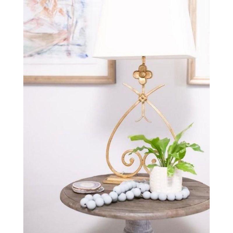 Suzanne Kasler Harper Table Lamp in Gilded Iron with Natural Paper Shade