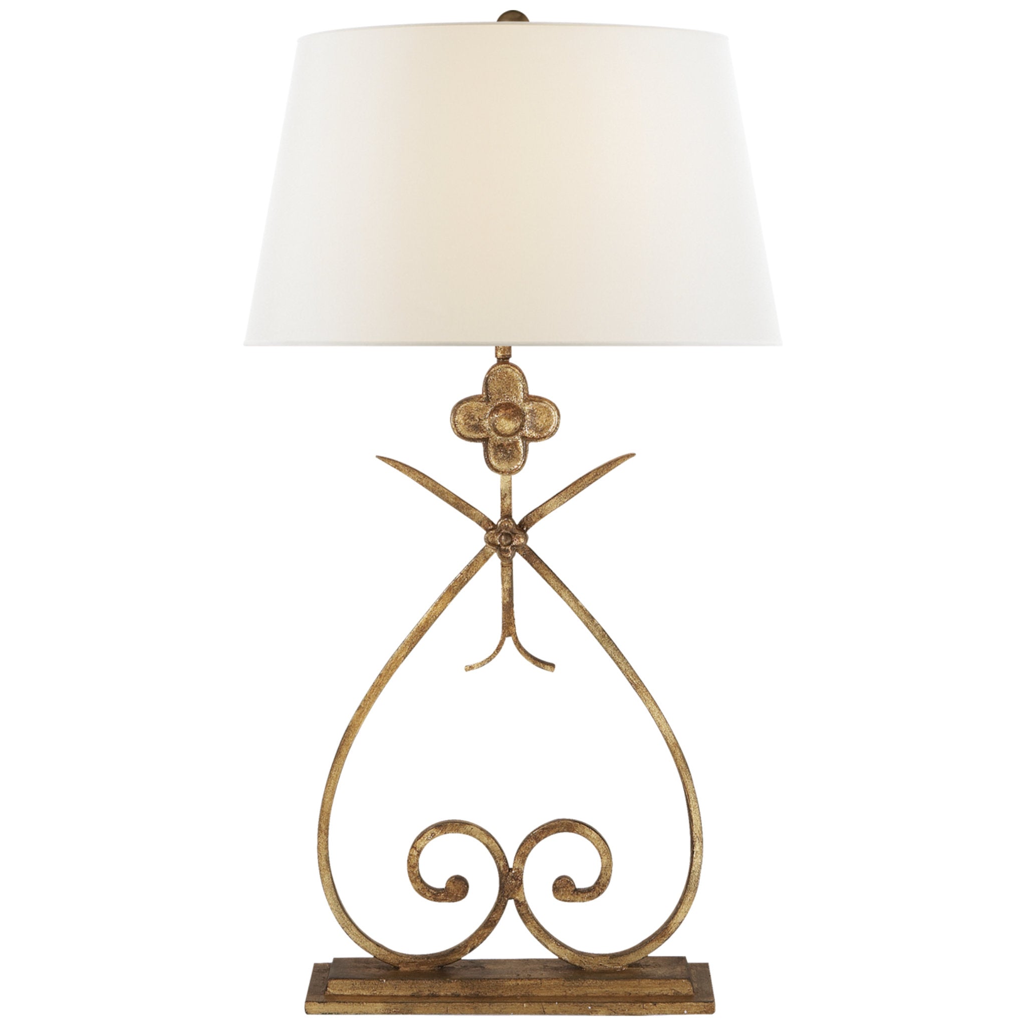 Suzanne Kasler Harper Table Lamp in Gilded Iron with Linen Shade