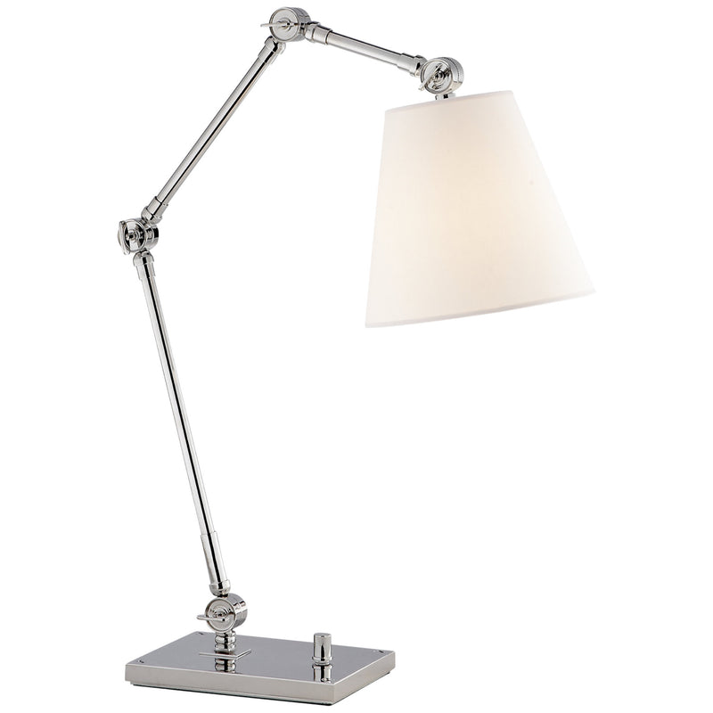 Suzanne Kasler Graves Task Lamp in Polished Nickel with Linen Shade