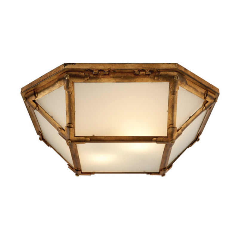 Suzanne Kasler Morris Flush Mount in Gilded Iron with Frosted Glass