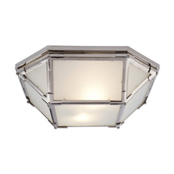 Suzanne Kasler Morris Flush Mount in Polished Nickel with Frosted Glass