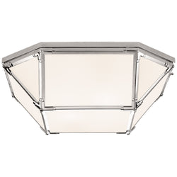Suzanne Kasler Morris Large Flush Mount in Polished Nickel with White Glass