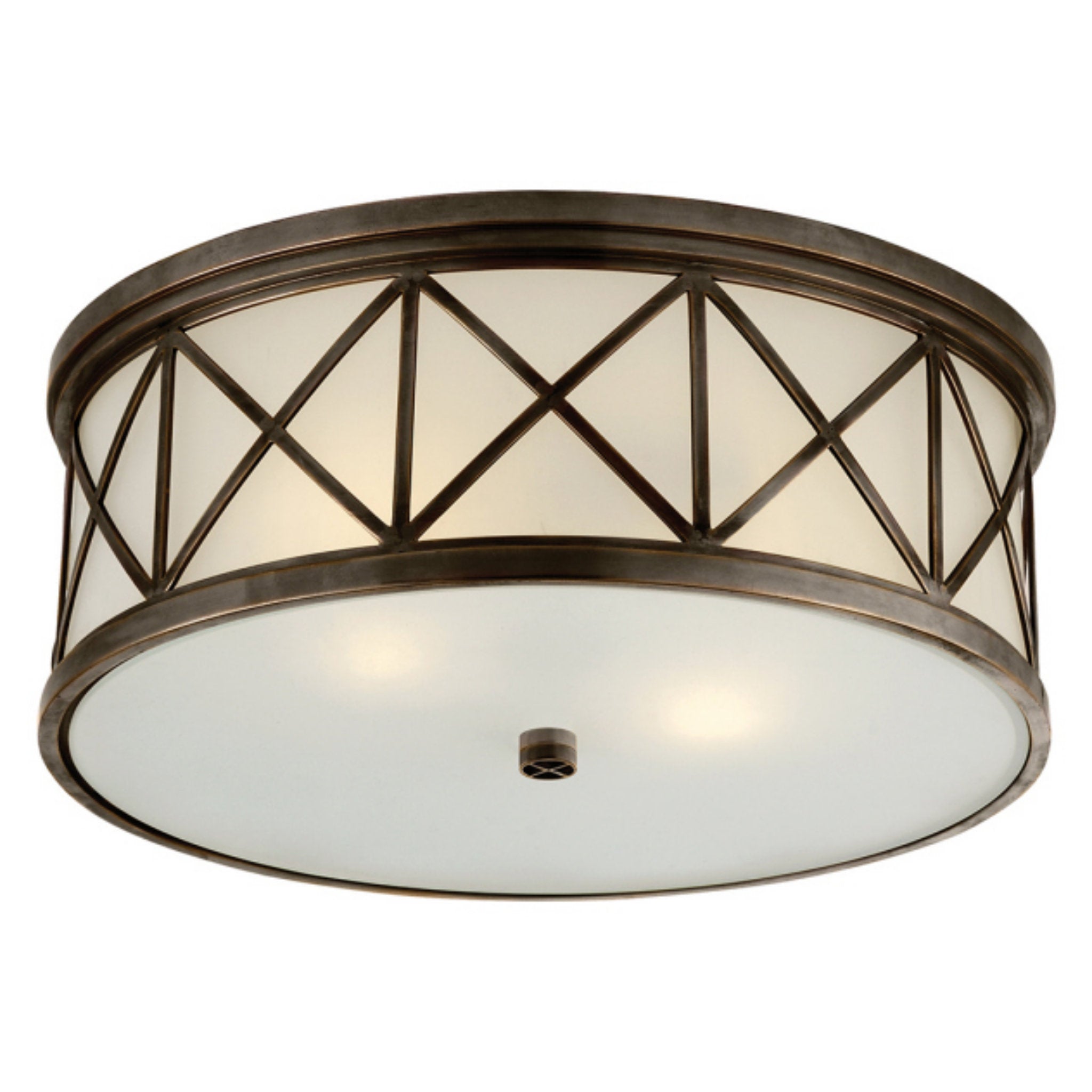 Suzanne Kasler Montpelier Large Flush Mount in Bronze with Frosted Glass