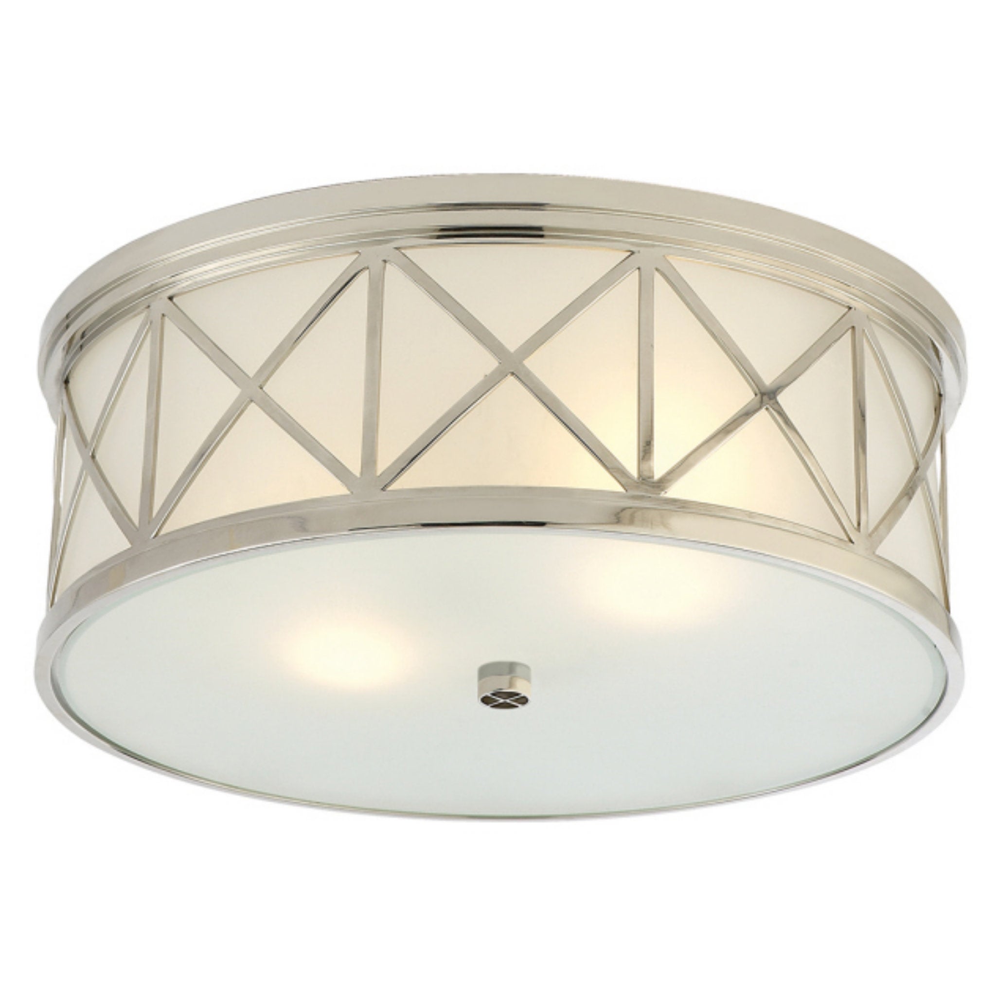 Suzanne Kasler Montpelier Large Flush Mount in Polished Nickel with Frosted Glass