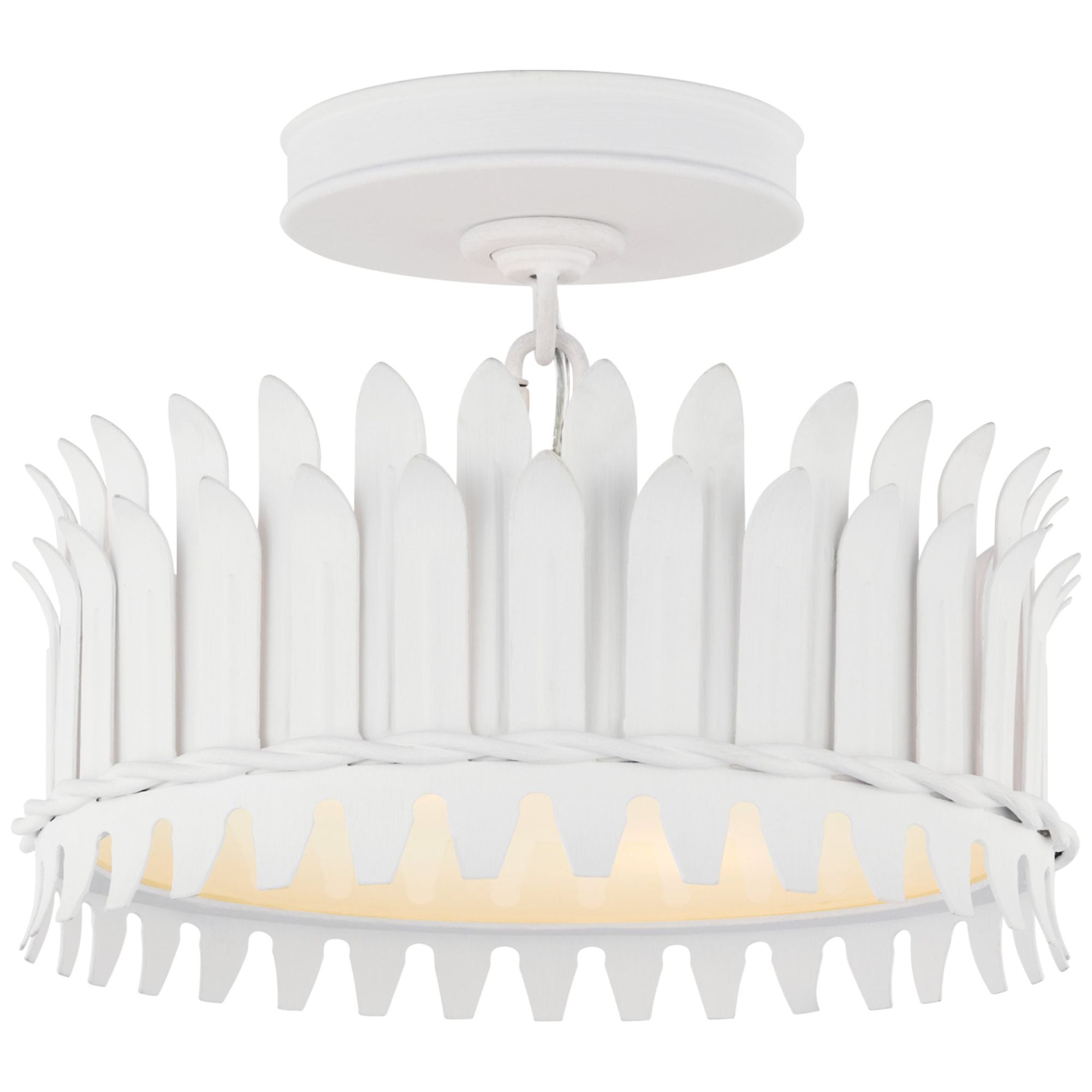 Suzanne Kasler Leslie 12" Semi-Flush in Plaster White Ceiling Light W12" x H8.25"