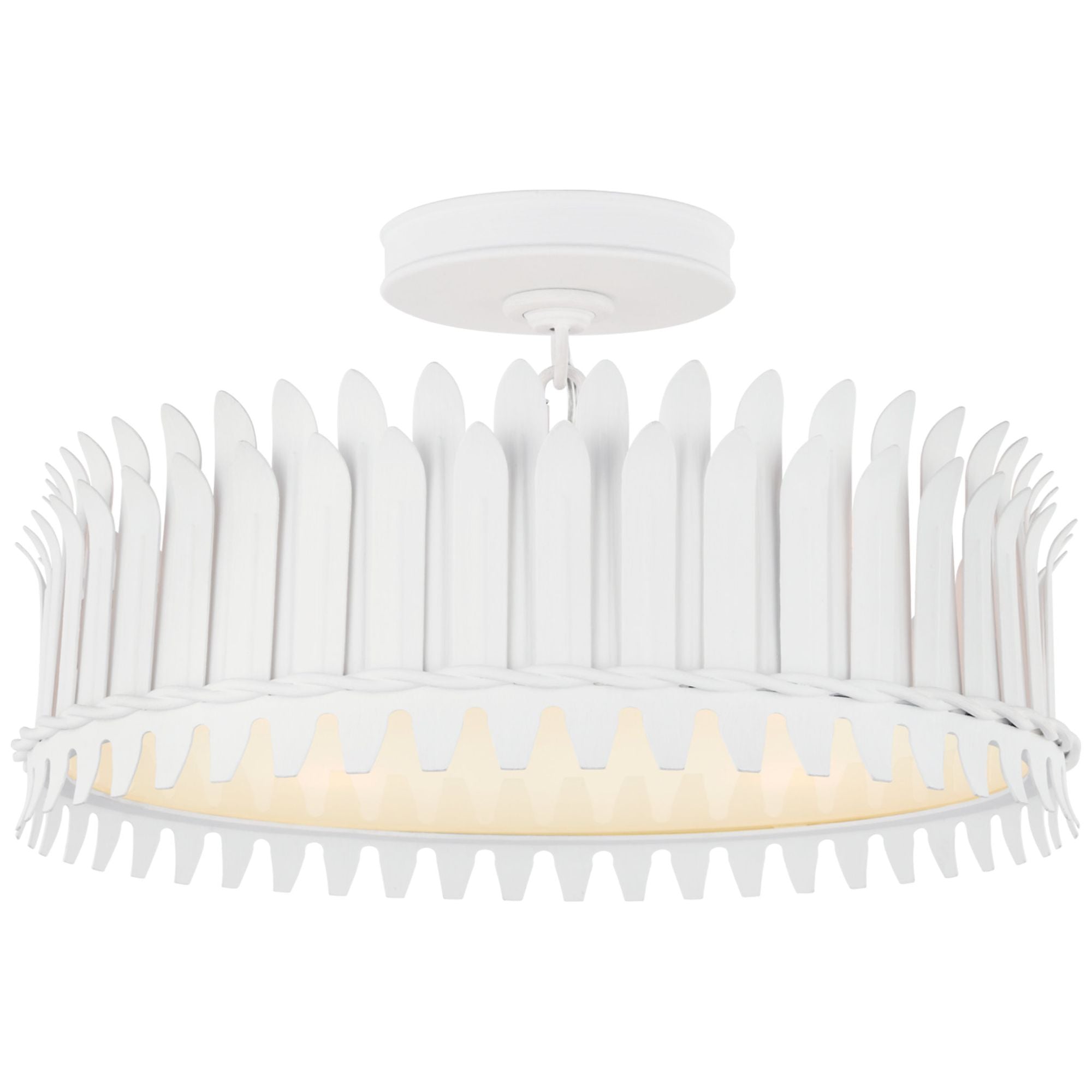 Suzanne Kasler Leslie 16" Semi-Flush in Plaster White Ceiling Light W16" x H8.75"