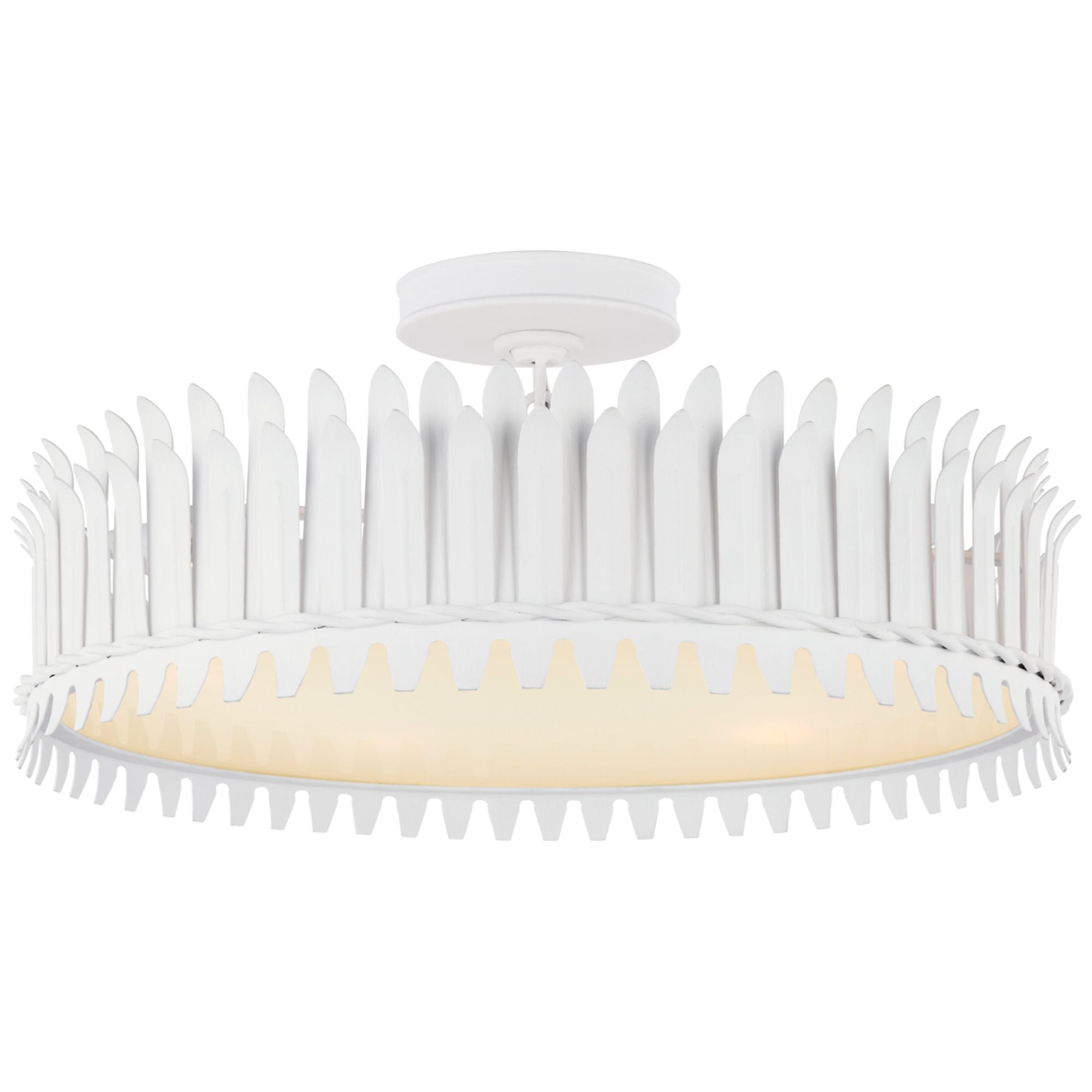 Suzanne Kasler Leslie 21" Semi-Flush in Plaster White Ceiling Light W20.75" x H8.75"