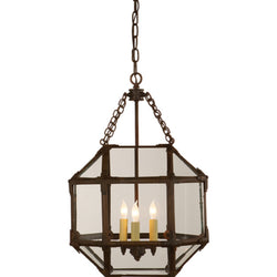 Suzanne Kasler Morris Small Lantern in Antique Zinc with Clear Glass
