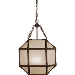 Suzanne Kasler Morris Small Lantern in Antique Zinc with Frosted Glass