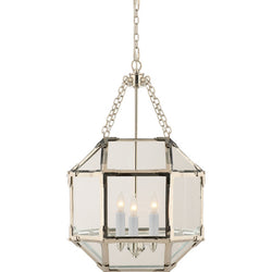 Visual Comfort Morris Small Lantern, Gilded Iron / Clear Glass