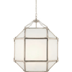 Suzanne Kasler Morris Medium Lantern in Polished Nickel with Frosted Glass