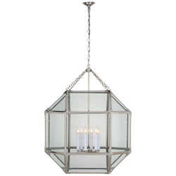 Suzanne Kasler Morris Grande Lantern in Polished Nickel with Clear Glass
