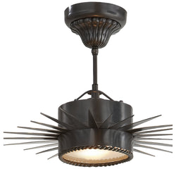 Suzanne Kasler Soleil Small Semi-Flush in Bronze with Frosted Glass