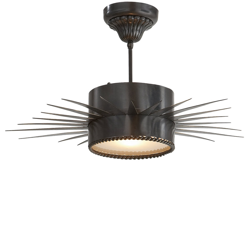 Suzanne Kasler Soleil Medium Semi-Flush in Bronze with Frosted Glass