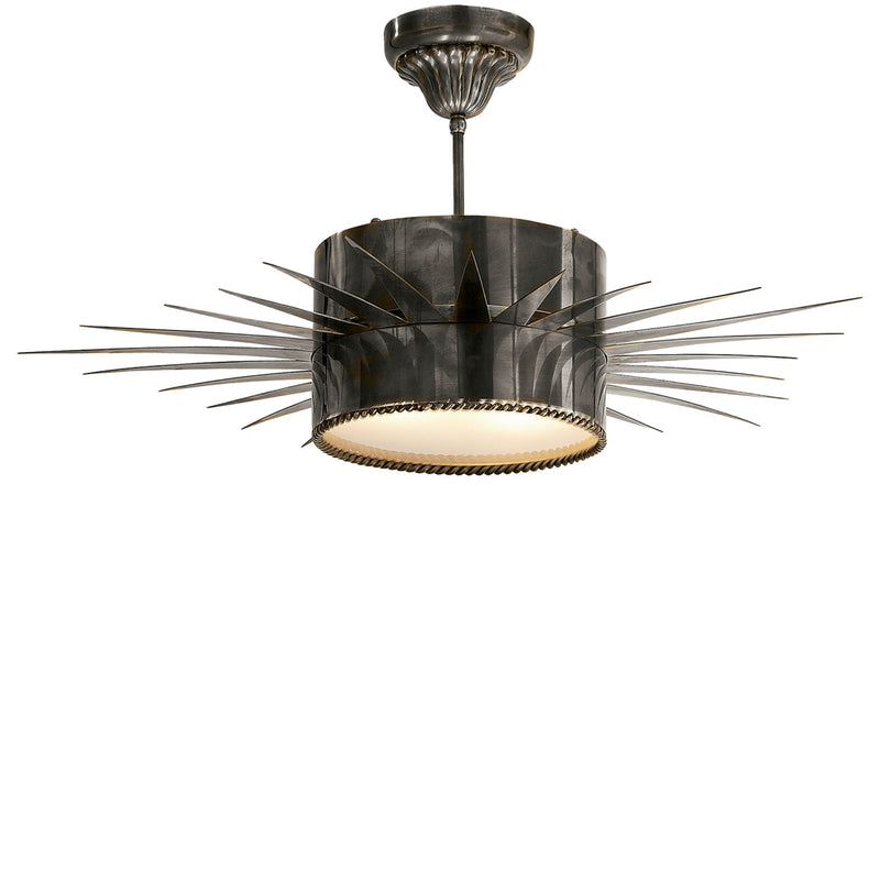 Suzanne Kasler Soleil Large Semi-Flush in Bronze with Frosted Glass