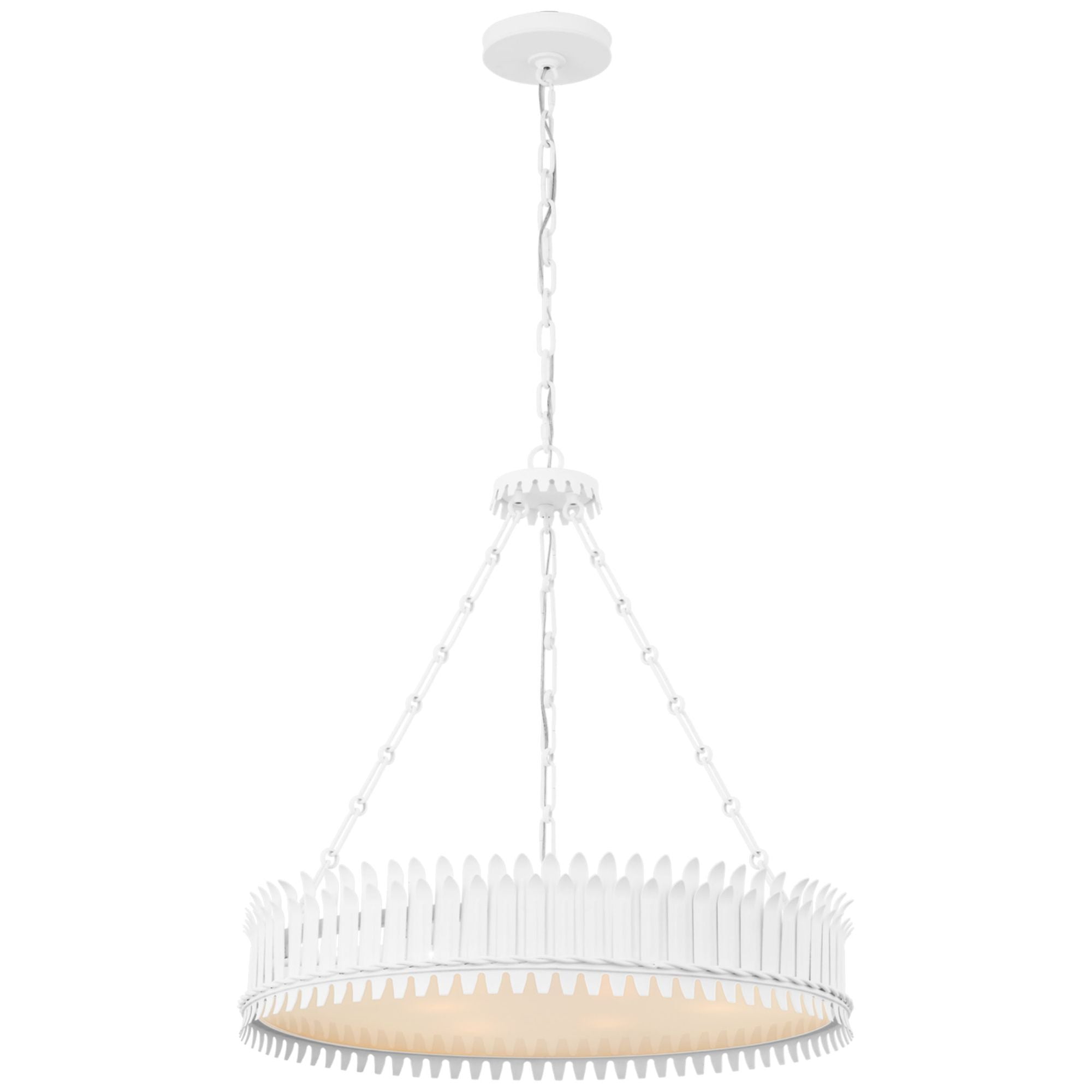 Suzanne Kasler Leslie 27" Chandelier in Plaster White with Frosted Acrylic